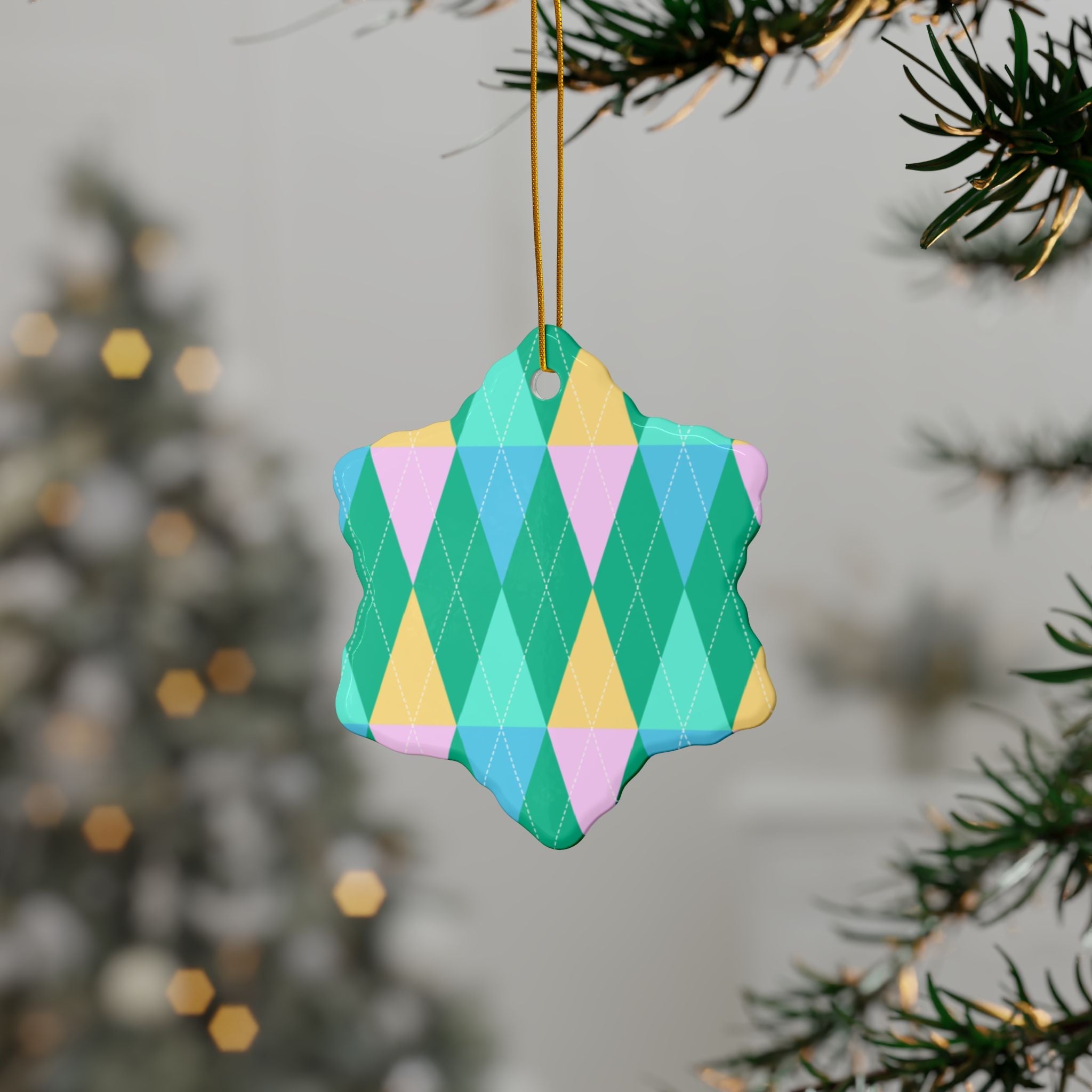 Geometric Gems Decorative Ceramic Ornaments