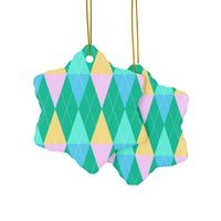 Geometric Gems Decorative Ceramic Ornaments