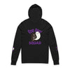 Black hoodie with ghost and tombstone Boo Boo Squad graphic printed on chest and sleeves eco-friendly unisex hooded tee