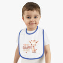 Giraffically Cute Baby Contrast Trim Jersey Bib