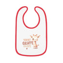 Giraffically Cute Baby Contrast Trim Jersey Bib