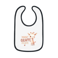 Giraffically Cute Baby Contrast Trim Jersey Bib