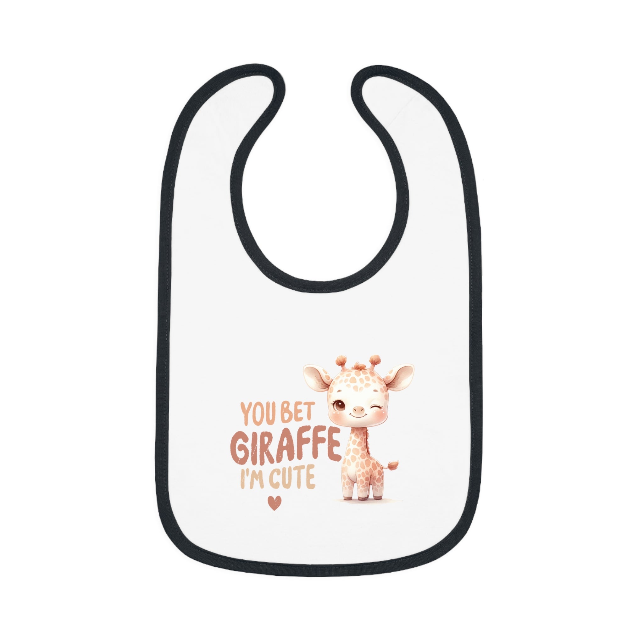 Giraffically Cute Baby Contrast Trim Jersey Bib