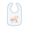 Giraffically Cute Baby Contrast Trim Jersey Bib