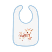 Giraffically Cute Baby Contrast Trim Jersey Bib