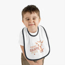 Giraffically Cute Baby Contrast Trim Jersey Bib