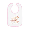 Giraffically Cute Baby Contrast Trim Jersey Bib