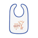 Giraffically Cute Baby Contrast Trim Jersey Bib