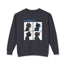 Printify unisex eco-friendly sweatshirt with Gorikatz graphic design on front in black