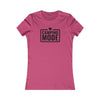 Printify pink fitted short sleeve tee with Camping Mode heart graphic eco-friendly camping t-shirt for women