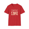 Printify red Camping Life graphic tee eco-friendly camping t-shirt short sleeve unisex outdoor shirt for campers