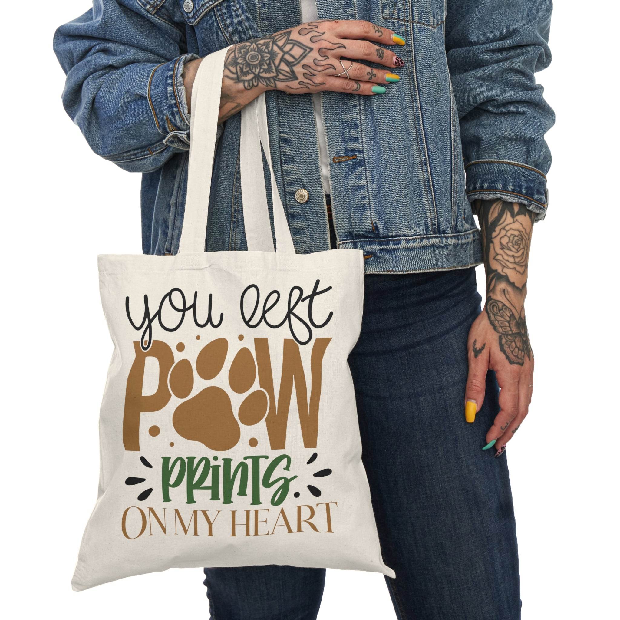 Paw Print Natural Tote Bag