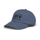 Printify distressed blue baseball cap with paw print Loyal Friend Love design eco-friendly pet lover hat