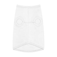 White eco-friendly pet tank top from Printify with harness openings and soft sleeveless design for small dogs