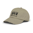 Printify khaki distressed cap with loyal friend love without end print and paw motif eco-friendly pet lover hat