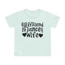 Printify eco-friendly women's relationship tee light mint T-shirt with black Girlfriend Fiance Wife design
