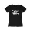 Printify black womens eco-friendly bride tribe shirt with white retro Bride Tribe print for bachelorette parties