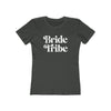 Dark gray fitted eco-friendly bride tribe shirt with white retro Bride Tribe print for bachelorette party