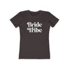 Printify dark fitted womens t shirt with white retro Bride Tribe print eco-friendly bride tribe shirt for bachelorette