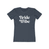 Printify womens charcoal fitted t shirt with white Bride Tribe print for bachelorette events eco-friendly bride tribe shirt