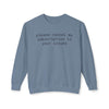 Printify blue crewneck sweatshirt with printed text please cancel my subscription to your issues eco-friendly funny sweatshirt