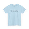 Printify light blue tee with black text Im not responsible for what my face does when you talk eco-friendly funny t-shirt