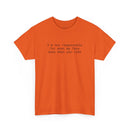 orange T shirt with black text reading I am not responsible for what my face does when you talk eco-friendly funny t-shirt