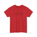 Printify red T shirt with black text Im not responsible for what my face does when you talk eco-friendly funny t-shirt