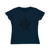 Printify navy fitted t shirt with She said yes script print eco-friendly women's engagement shirt for bridal celebrations