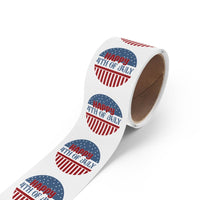 Happy 4th of July Round Sticker Label Rolls