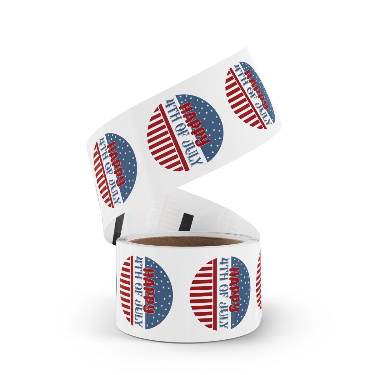 Happy 4th of July Round Sticker Label Rolls