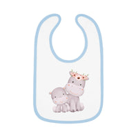 Hippo Baby Contrast Trim Jersey Bib