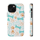 Printify impact-resistant pet-themed case with dog bones and paw prints design for phone protection