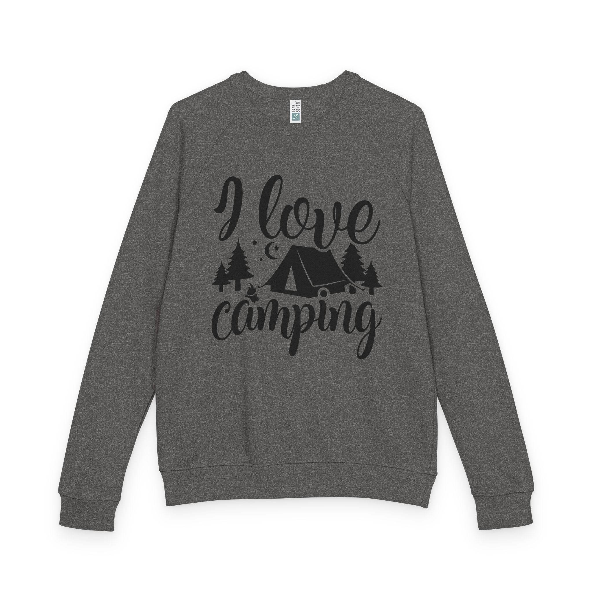 Camping Sweatshirt Unisex French Terry Raglan Crewneck