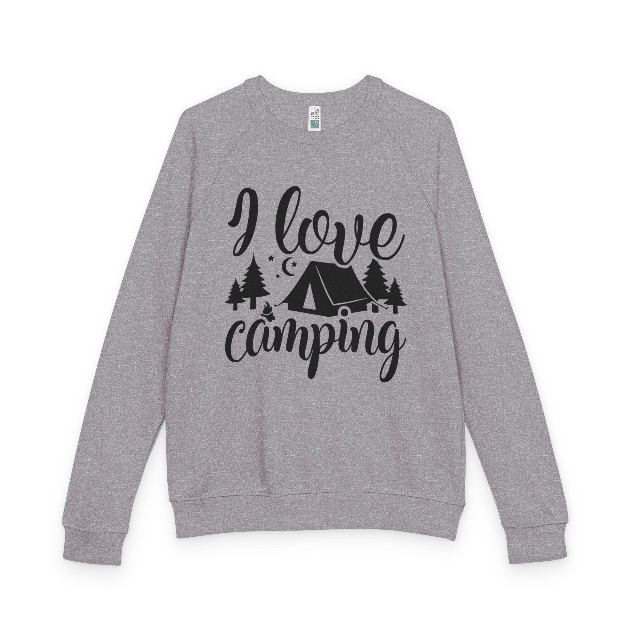Camping Sweatshirt Unisex French Terry Raglan Crewneck