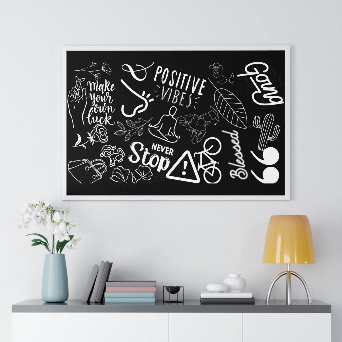 Lucky Vibes Horizontal Framed Poster