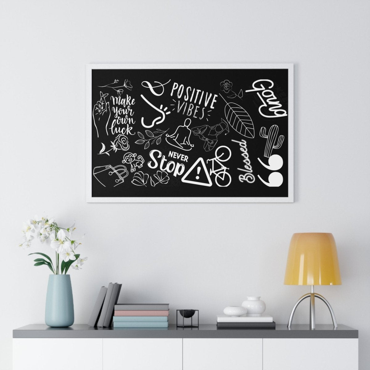 Lucky Vibes Horizontal Framed Poster