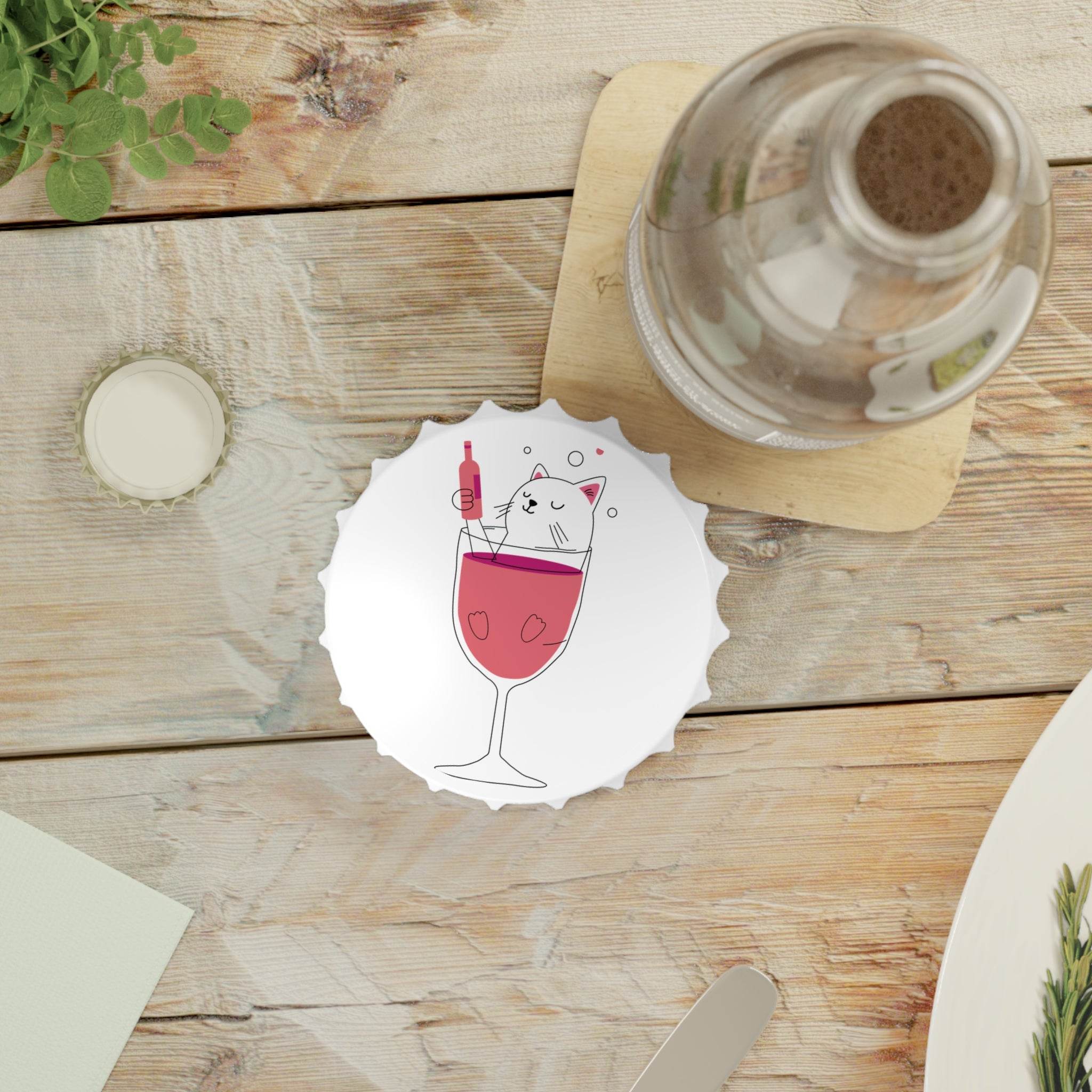 Meow&Merlot Magnetic Cat Bottle Opener