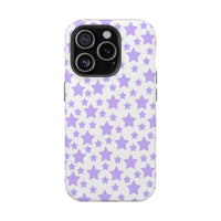 Printify phone case with purple star pattern magnetic tough case eco-friendly design for durable protection