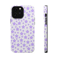 Printify magnetic tough case eco-friendly phone case with purple star pattern and slim protective design