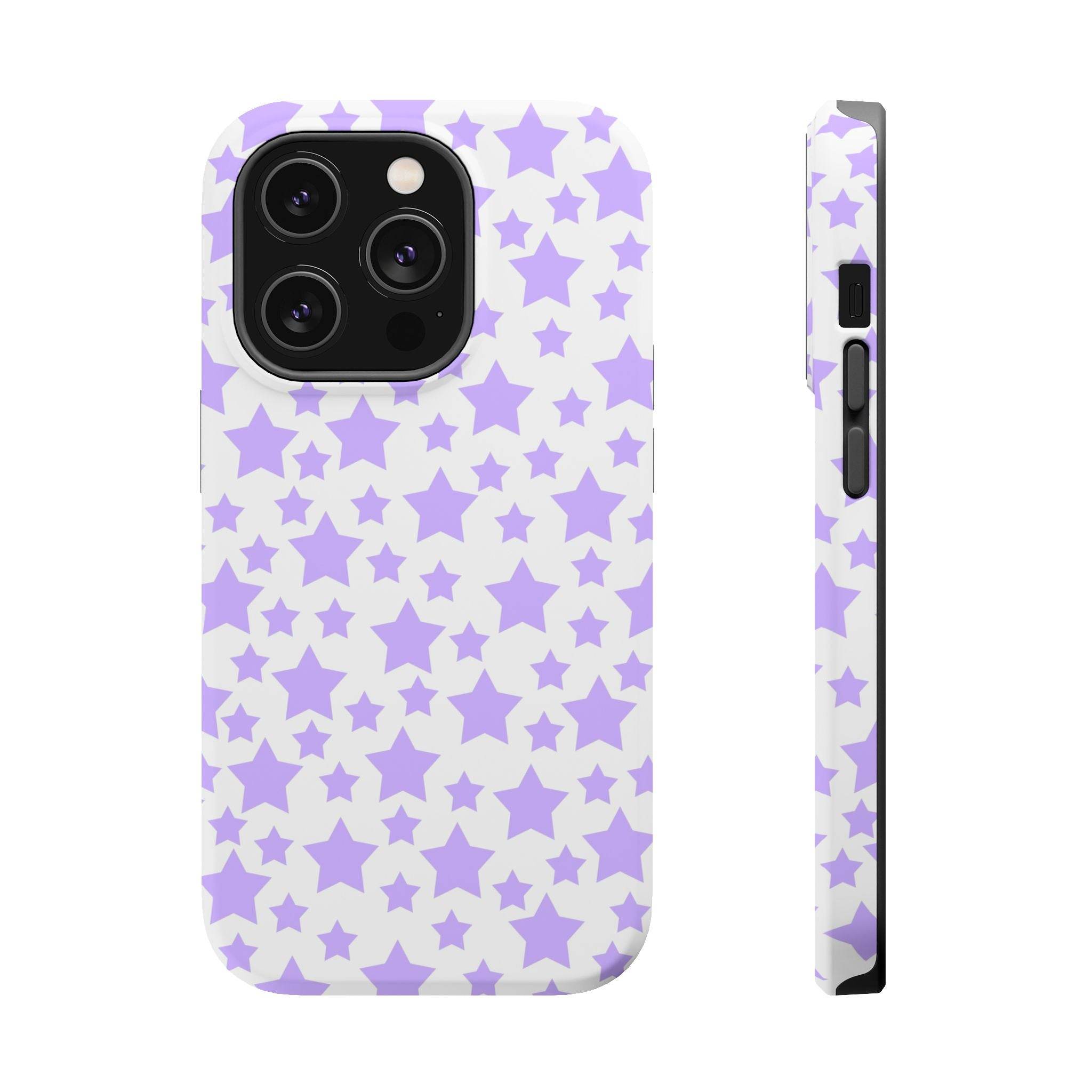 Printify phone case with purple star pattern magnetic tough case eco-friendly design for iPhone protection