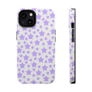 Printify phone case with lavender star pattern magnetic tough case eco-friendly design