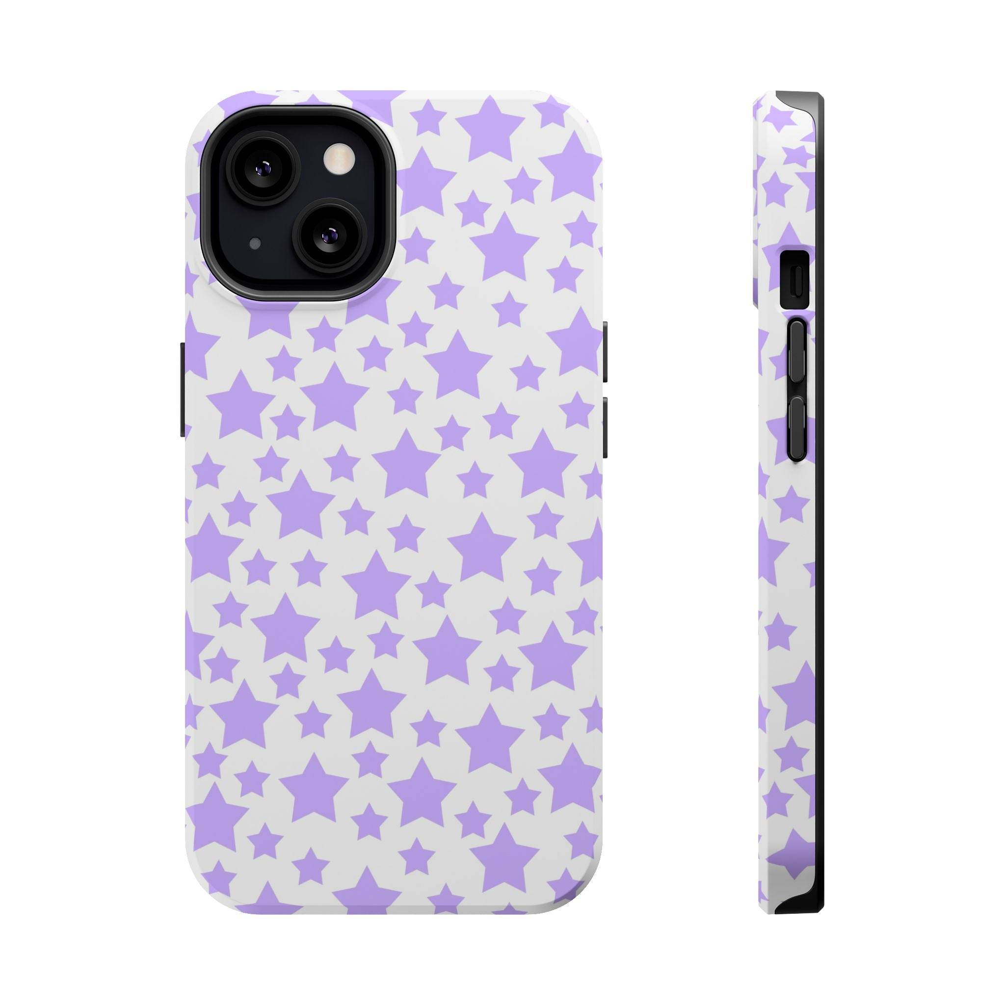 Printify phone case with lavender star pattern magnetic tough case eco-friendly design