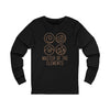 Printify black eco-friendly long sleeve tee with master of the elements graphic and symbols