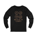Printify black eco-friendly long sleeve tee with master of the elements graphic and symbols