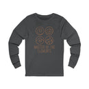 Printify eco-friendly long sleeve tee in dark gray with master of the elements graphic design