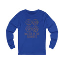 Printify blue eco-friendly long sleeve tee with master of the elements graphic design