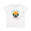 Midweight women's eco tee featuring a journey-themed graphic design with the phrase It's Not the Destination It's the Journey