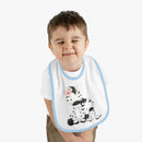 Mommy & Me Zebra Baby Contrast Trim Jersey Bib