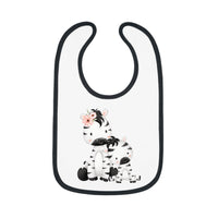 Mommy & Me Zebra Baby Contrast Trim Jersey Bib